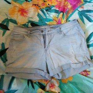 Gray denim shorts